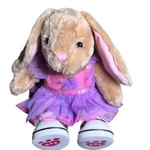 Build A Bear Workshop Bunny with Tulle Sparkle Dress and Sneakers